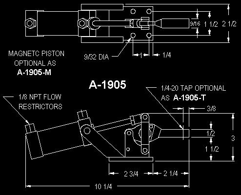 Wolverine Tool A-1905 dimension drawing