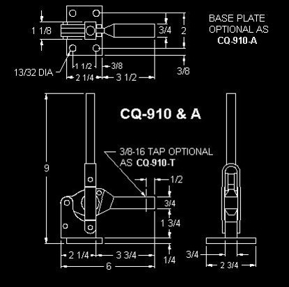 Wolverine Tool CQ-910A dimension drawing
