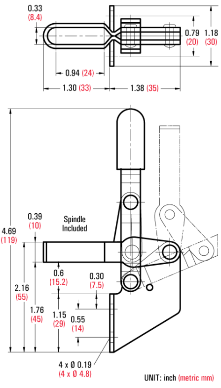 Good Hand GH-101-B dimension drawing