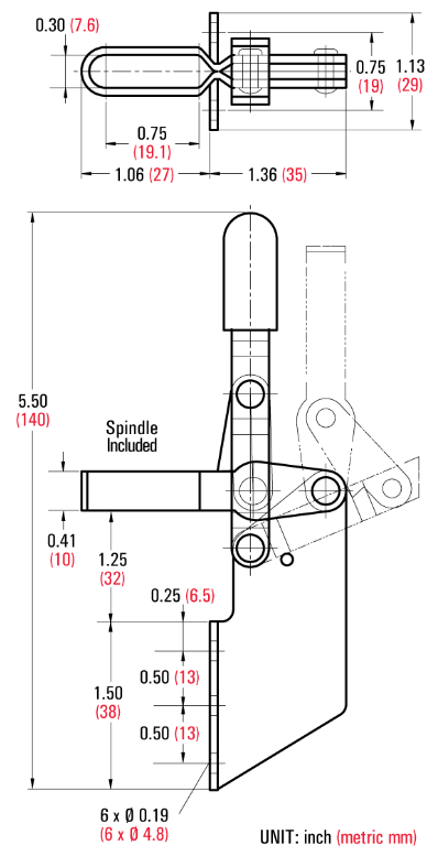Good Hand GH-106-B dimension drawing