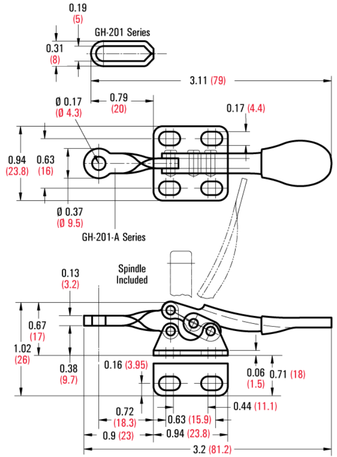 Good Hand GH-201 dimension drawing