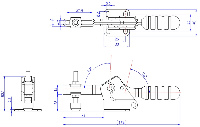 Good Hand GH-21502-B dimension drawing