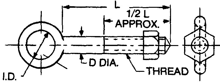 United Drill Bushing Shoulder Eye Bolts With UDB-713104