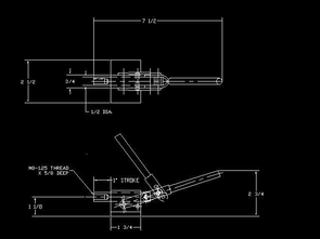 Wolverine Push Clamp No Load Lock Option Holding Capacity (lbs): 2500 Drilled/Tapped Hole: M8 x 1.25 Base: Flanged