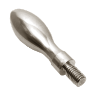 Carr Lane Solid Handle, Rounded, Threaded, Stainless Steel, 3.75 Inch Length