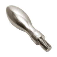 Carr Lane Solid Handle, Rounded, Threaded, Stainless Steel, 3.75 Inch Length