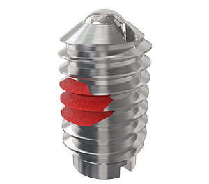 Jergens Stainless Steel Ball Plunger, Thread Size A: 10-24, Initial Force (lb): 0.5, Final Force (lb): 1.5