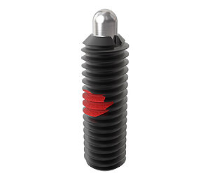 Jergens Steel Spring Plunger, Thread Size A: 1-8, Initial Force (lb): 16.0, Final Force (lb): 68.0