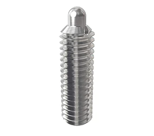 Jergens Stainless Steel Spring Plunger, Thread Size A: 1/2-13, Initial Force (lb): 6.6, Final Force (lb): 17.4