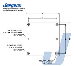 Jergens Ball Lock® Fixture Plate, Plate Size (inch): 10 x 20, Thickness (inch): 0.75, Material: Steel