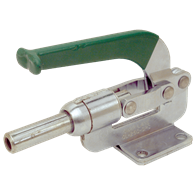 Carr Lane, Horizontal Toggle Clamp, Clamping Force (lbf): 800, Steel, Tapped Plunger, 3/8-16, Flanged Base