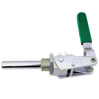 Carr Lane, Horizontal Toggle Clamp, Clamping Force (lbf): 700, Stainless Steel, Tapped Plunger, 3/8-16, Threaded Body, 1"-14