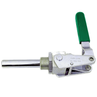 Carr Lane, Horizontal Toggle Clamp, Clamping Force (lbf): 700, Stainless Steel, Tapped Plunger, 3/8-16, Threaded Body, 1"-14